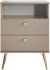 Nachtkommode >Laila< in Beige, Melamin - 50x70x34cm (BxHxT) Bild 4