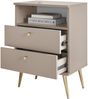 Nachtkommode >Laila< in Beige, Melamin - 50x70x34cm (BxHxT) Bild 3