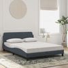 vidaXL Bett mit Matratze "Dover" Dunkelgrau 140x190 cm Samt 3208392 Bild 3