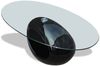 vidaXL Couchtisch mit ovaler Glasplatte Hochglanz Schwarz [240319] Bild 3