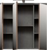 FORTE Veris Hangeschrank mit Spiegiel mit LED Beleuchtung, Holzwerkstoff, Grau/Braun, 68,6 x 68,1 x 20 cm Bild 3