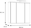 FORTE Veris Hangeschrank mit Spiegiel mit LED Beleuchtung, Holzwerkstoff, Grau/Braun, 68,6 x 68,1 x 20 cm Bild 5