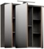 FORTE Veris Hangeschrank mit Spiegiel mit LED Beleuchtung, Holzwerkstoff, Grau/Braun, 68,6 x 68,1 x 20 cm Bild 4