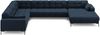 Micadoni Wohnlandschaft Mamaia 7-Sitzer Links Strukturierter Stoff Neve Blau schwarze Beine Bild 2