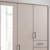 Drehtürenschrank Kleiderschrank 273cm Passep. Spiegel Beige Grau Griffe schwarz Bild 5