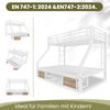 Etagenbett, Kinderbett mit Schuhschrank & Leiter EN747, Weiß, 90 × 200 / 140 × 200 cm Bild 3