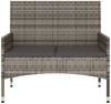 vidaXL Gartenbank 2-Sitzer mit Kissen Grau Poly Rattan 319489 Bild 3
