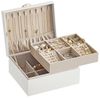 Songmics Schmuckkasten, 2 Ebenen, Schmuckkasten mit Griff, Schmuckbox Bild 2