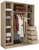 Masseno Schwebetürenschrank PINA 150 cm Kleiderschrank mit Spiegel 3 Türen Eiche Sonoma Bild 3