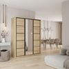 Masseno Schwebetürenschrank PINA 150 cm Kleiderschrank mit Spiegel 3 Türen Eiche Sonoma Bild 2