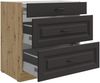 Küchen Unterschrank 80 cm Stilo Grau + Eiche Artisan Vollauszug Soft-Close Küche Bild 2