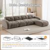 Modulsofa Chenille, 4-Sitzer mit Ottomane, 358 x 171 x 76 cm, Braun, rahmenlos, keine Montage Bild 5