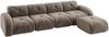 Modulsofa Chenille, 4-Sitzer mit Ottomane, 358 x 171 x 76 cm, Braun, rahmenlos, keine Montage Bild 4