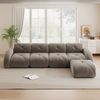 Modulsofa Chenille, 4-Sitzer mit Ottomane, 358 x 171 x 76 cm, Braun, rahmenlos, keine Montage Bild 2
