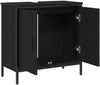 vidaXL Waschbeckenschrank mit Tür Schwarz Eichen-Optik 60 x 30 x 60 cm 863118 Bild 5