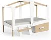 Calicosy Hausbett 90x200 cm mit Schublade Weiß und Eichedekor - CABANE - Weiß Bild 3