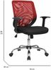 Dmora Stuhl mit Rädern Baradili, Executive-Netzsessel mit Armlehnen, ergonomischer Bürositz, 60x54h90/98 cm, Schwarz und Rot Bild 3