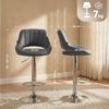CLP 2er Set Barhocker Milet Kunstleder höhenverstellbar drehbar mit Rückenlehnen,grau Metall in Chromoptik Bild 2