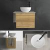Alpenberger Badmöbel-Set Gäste WC Waschbecken mit Unterschrank – hängender Waschtisch 60 cm, (Waschtischunterschrank mit 2 Auszügen, Aufsatzwaschbecken mit Unterschrank), Badmöbel Set mit Waschbecken, Waschbeckenunterschrank 60 cm Breit Bild 3