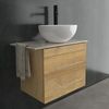 Alpenberger Badmöbel-Set Gäste WC Waschbecken mit Unterschrank – hängender Waschtisch 60 cm, (Waschtischunterschrank mit 2 Auszügen, Aufsatzwaschbecken mit Unterschrank), Badmöbel Set mit Waschbecken, Waschbeckenunterschrank 60 cm Breit Bild 2