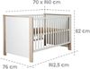 roba Kinderzimmerset 'Olaf' 2-teilig - Bett 70 x 140 - Wickelkommode breit - Weiß / Luna Elm Bild 5