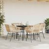 vidaXL 5-tlg. Garten-Essgruppe mit Kissen Braun Poly Rattan Glas 3334521 Bild 3