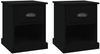 vidaXL Nachttische 2 Stk. Schwarz 39x39x47,5 cm Holzwerkstoff 816131 Bild 2