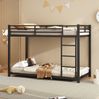 Bett 90x200 cm aus Metall – platzsparendes Etagenbett mit hohen Sicherheitsleisten Bild 3