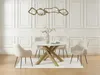 Vente-unique - LENUMIA Esstisch Keramik WeißGold - B 130 cm x H 76 cm x L 130 cm Bild 1