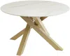 Vente-unique - LENUMIA Esstisch Keramik WeißGold - B 130 cm x H 76 cm x L 130 cm Bild 2