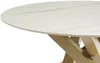 Vente-unique - LENUMIA Esstisch Keramik WeißGold - B 130 cm x H 76 cm x L 130 cm Bild 3