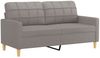 vidaXL 2-tlg. Sofagarnitur mit Kissen Taupe Stoff 3201329 Bild 3