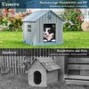 Kunststoff-Hundehütte für kleine und mittelgroße Hunde wasserfest und isoliert Indoor- und Outdoor-Hundehütte Blau Bild 5
