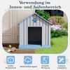 Kunststoff-Hundehütte für kleine und mittelgroße Hunde wasserfest und isoliert Indoor- und Outdoor-Hundehütte Blau Bild 3