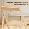 KHG 2er Set Klappstühle Holzstuhl Buche Beige, Esszimmerstuhl klappbar platzsparend, Balkonstuhl Massivholz lackiert, 45 x 79 x 50 cm Besucherstuhl, Gästestuhl Bild 3