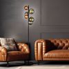 LED Stehleuchte, Metall, 6 Flammig, Glaskugel, grün, H 155cm Bild 5