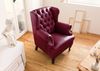 Ohrensessel Echtleder 88x81x105 rot CHESTERFIELD #401 Bild 3