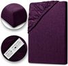 Jersey Spannbettlaken 180-200x200cm 100% Baumwolle Aubergine Bild 4