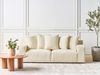 3-Sitzer Sofa Cord beige mit Kissen VISKAN Bild 3