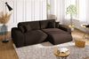 Ecksofa Schlaffunktion ausziehbar Bettkasten Polsterecke Couch Cord Dunkelbraun Bild 3