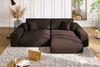 Ecksofa Schlaffunktion ausziehbar Bettkasten Polsterecke Couch Cord Dunkelbraun Bild 2