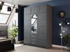 Drehtürenschrank Bado 3D (Farbe: Graphit, mit Schrankaufsatz) Bild 2