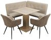 HTI-Living Eckbankgruppe Sitzgruppe Taupe/Cord Joschka, (Set, 4-tlg), Esstisch Eckbank und Esszimmerstühle in Cord Bild 2