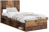 vidaXL Bettgestell mit Stauraum und Kopfteil Altholz 75x190 cm 3414273 Bild 2