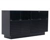 KLAM HOME Sideboard Kommode, Sideboard, 130*35*68cm mit 2 Kabinett, 4 Fächern, Glastüren (Beistellschrank mit LED-Licht, Wohnraumschrank mit viel Stauraum), Buffetschrank Anrichte, 1 St, für Wohnzimmer oder Flur Bild 4