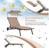COSTWAY Gartenliege Sonnenliege, 6-fach verstellbar, mit Rädern & Dach Bild 2