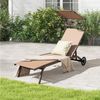 COSTWAY Gartenliege Sonnenliege, 6-fach verstellbar, mit Rädern & Dach Bild 5