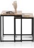 Satztisch >SAKURA< (2er Set) in Asteiche, Massivholz / Metall - 50x50x40cm + 45x45x37cm (B/H/T) Bild 4