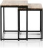 Satztisch >SAKURA< (2er Set) in Asteiche, Massivholz / Metall - 50x50x40cm + 45x45x37cm (B/H/T) Bild 5