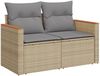 vidaXL 12-tlg. Garten-Sofagarnitur mit Kissen Beige Poly Rattan 3226136 Bild 5